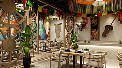 北京蒙騎部落中餐廳裝修設(shè)計